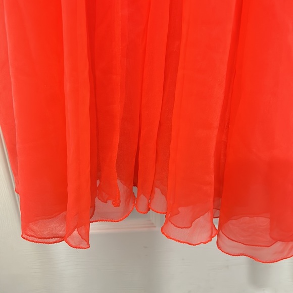 Intime California Stunning & Elegant VTG 1950’s 60’s Double Chiffon Coral Robe S - Picture 6 of 11